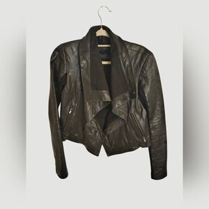 Veda Max Classic Brown 100% Leather Jacket Small
